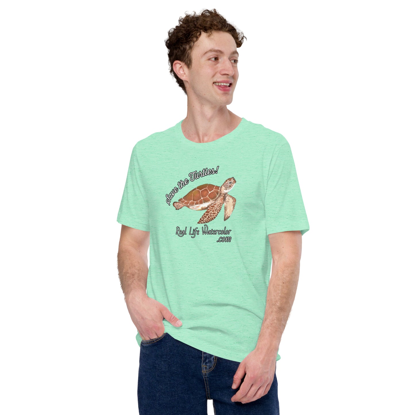 Save the Turtles, Real Life Watercolor Unisex t-shirt