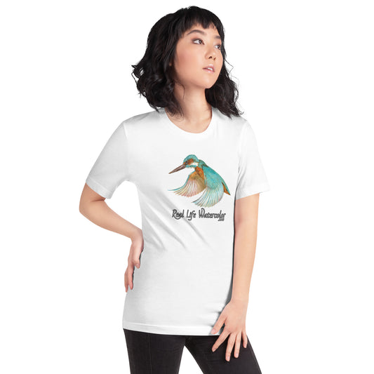 The Kingfisher Unisex t-shirt from Real Life Watercolor